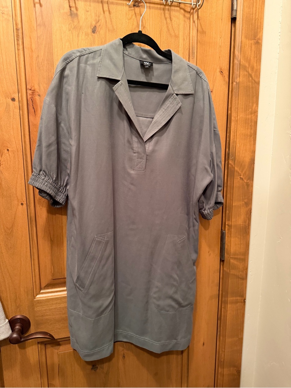 W by Worth Green Short-Sleeve Midi Shirt Dress